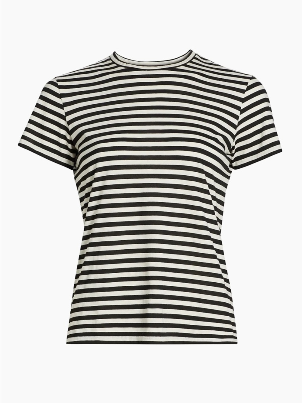 Nili Lotan Black & White Striped Crewneck Tee